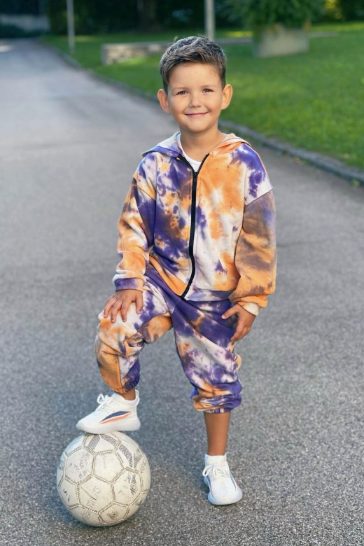 Mini Time To Tie Dye Jogger Set - Purple/Combo