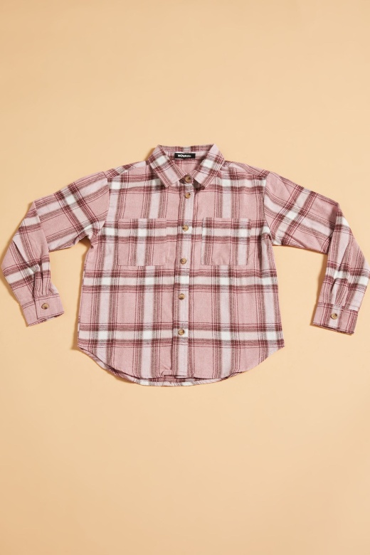 Mini Cleo Plaid Shacket - Mauve/Combo