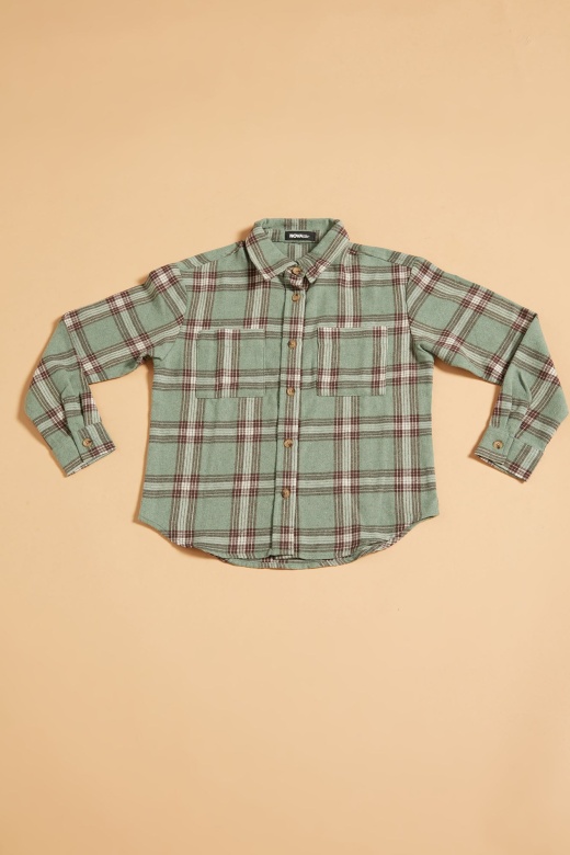 Mini Cleo Plaid Shacket - Sage/Combo