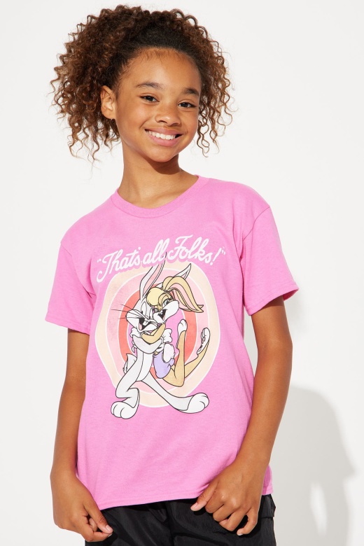 Mini Bugs & Lola That's All Folks Short Sleeve Tee - Pink