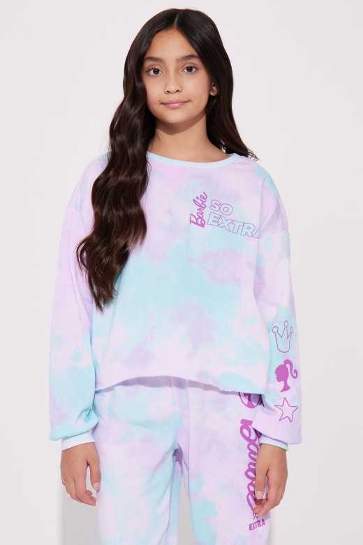Xs Mini Barbie So Extra Long Sleeve Crewneck - Pink/Combo