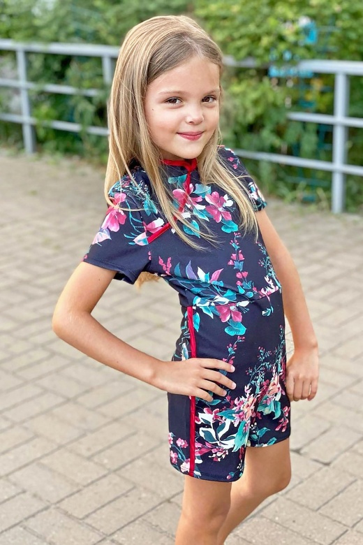 Mini Garden Strolls Floral Romper - Black/Combo