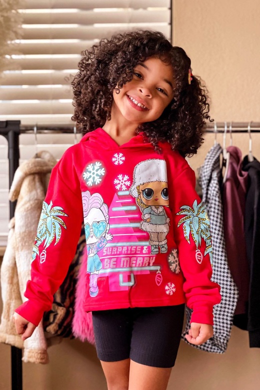 Mini LOL Surprise Be Merry Hoodie - Red/combo