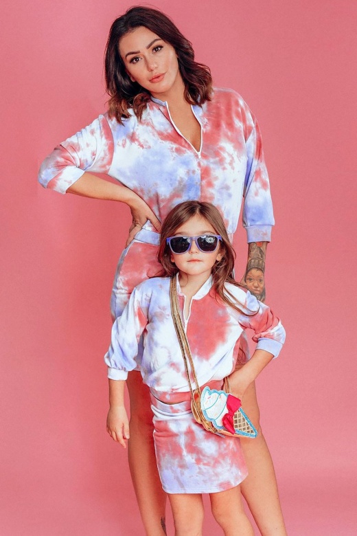 Mini Day Dreamer Marble Skirt Set - Pink/Combo