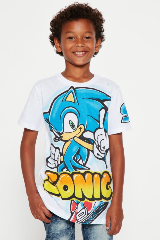 Mini Sonic Airbrush Tee - White