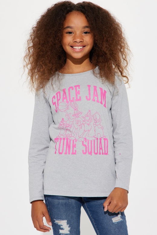 Mini Space Jam Tune Squad Long Sleeve Tee - Grey