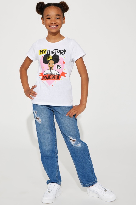 Mini Rigid Flare Mom Jeans - Medium Blue Wash