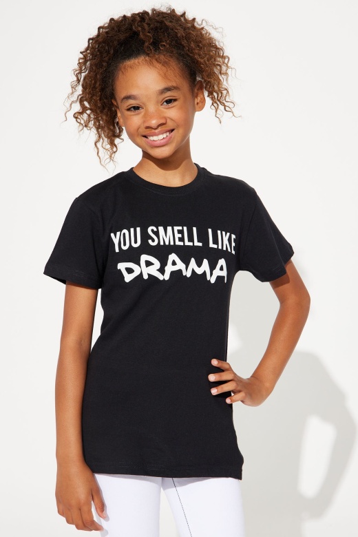 Mini You Smell Like Drama Short Sleeve Tee - Black