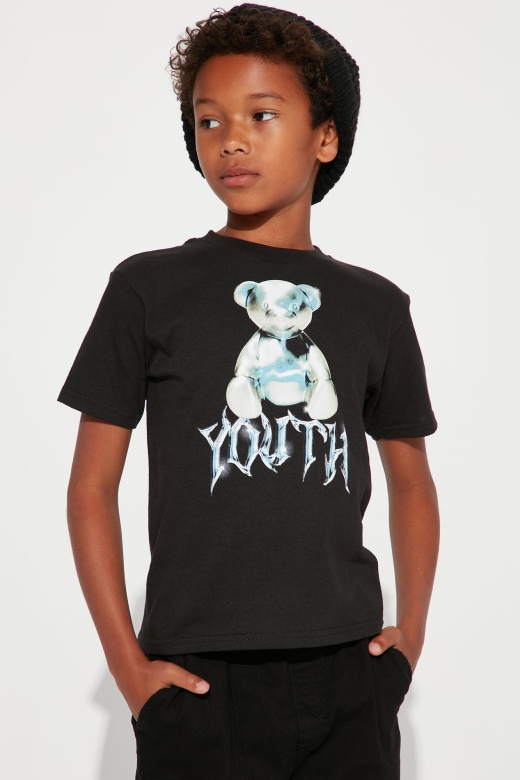 Mini Chrome Youth Teddy Short Sleeve Tee - Black