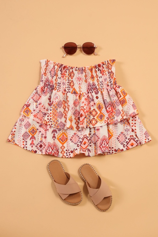 Mini Vacation Vibes Smocked Skirt - Ivory