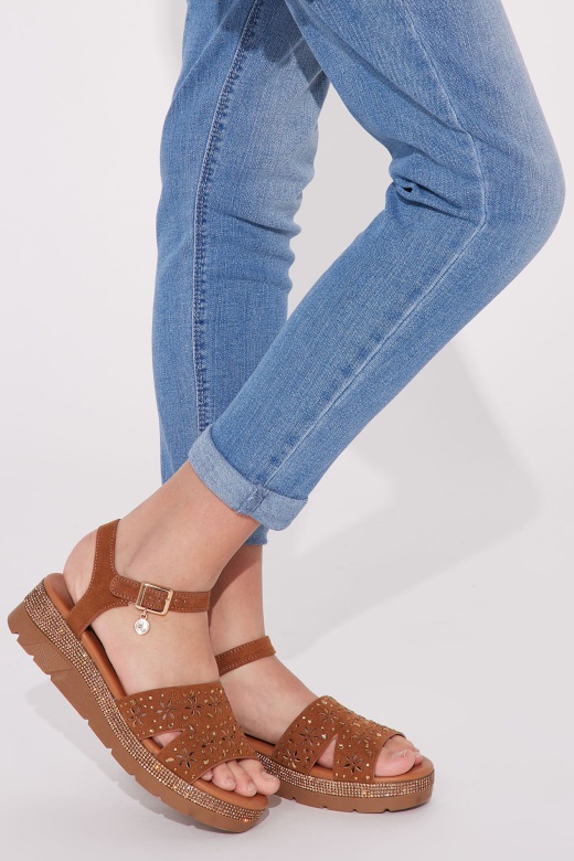 Mini Cut It Out Wedge Sandals - Tan