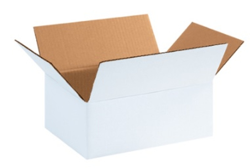 11 3/4" X 8 3/4" X 4 3/4" White Corrugated Cardboard Shipping Boxes 25/Bundle