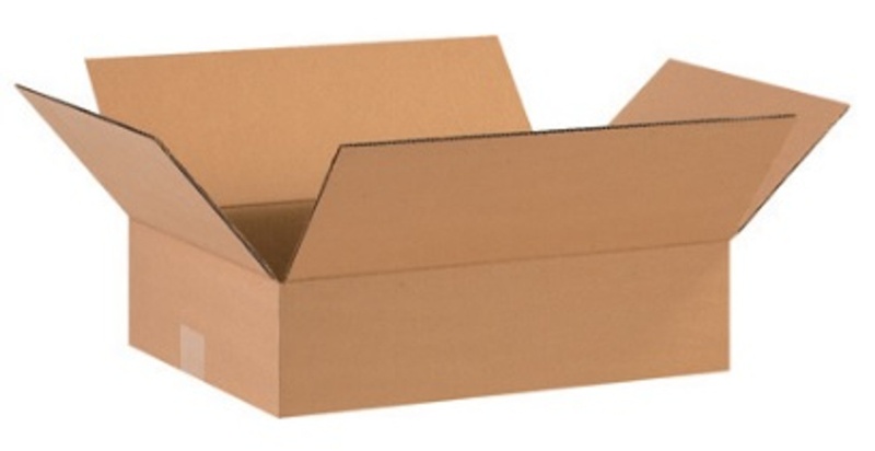16" X 12" X 3" Flat Corrugated Cardboard Shipping Boxes 25/Bundle