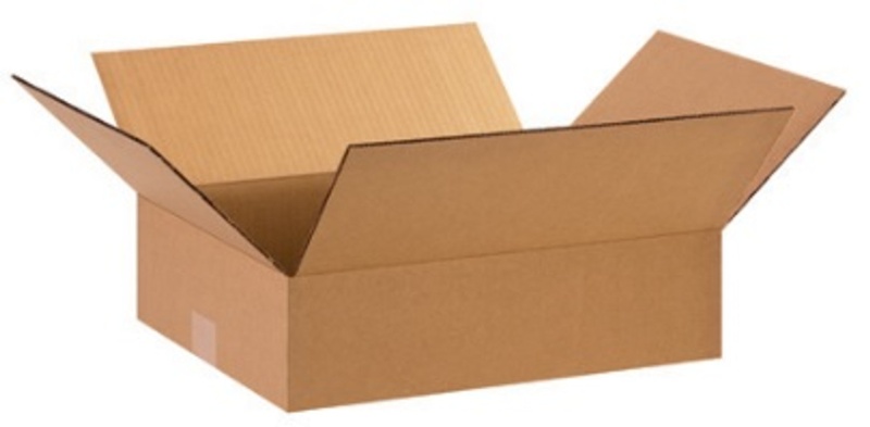 15" X 12" X 4" Flat Corrugated Cardboard Shipping Boxes 25/Bundle