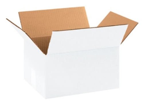 11 1/4" X 8 3/4" X 6" White Corrugated Cardboard Boxes