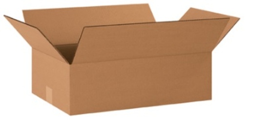 20" x 12" x 6" Flat Corrugated Cardboard Boxes - 25/Bundle
