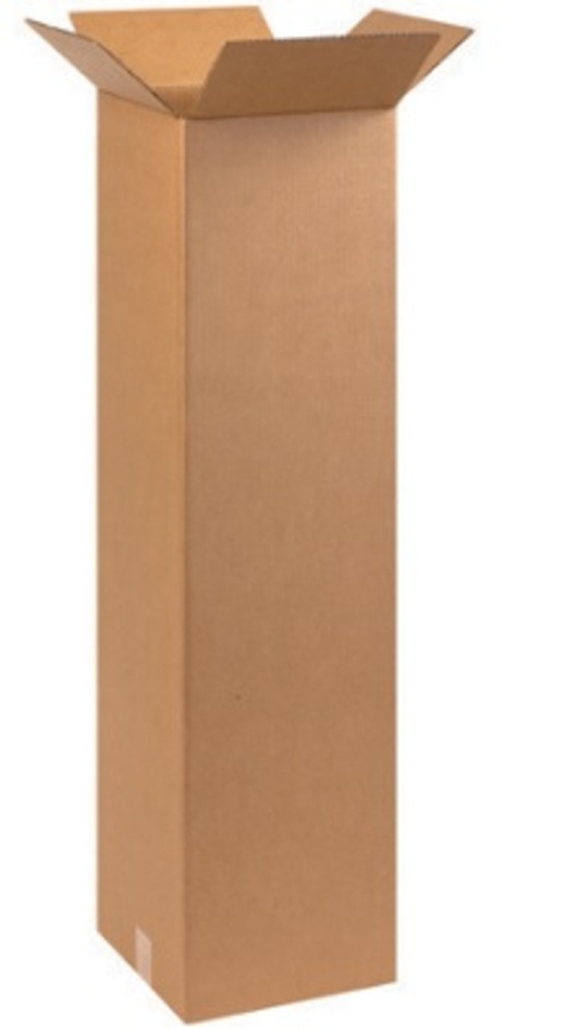 10" x 10" x 40" Tall Corrugated Cardboard Boxes - 25/Bundle