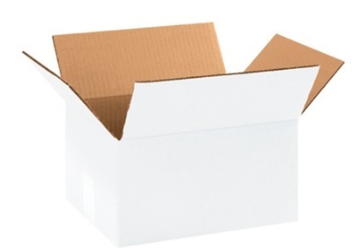 11 1/4" X 8 3/4" X 4" White Corrugated Cardboard Boxes