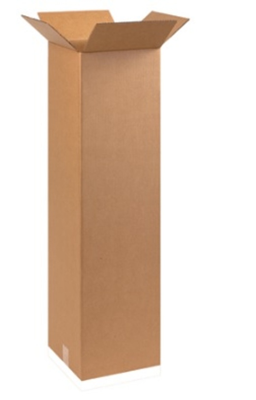 10" x 10" x 38" Tall Corrugated Cardboard Boxes - 25/Bundle