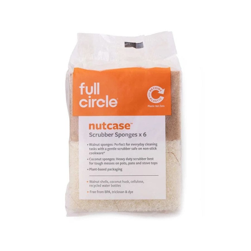 Full Circle Nutcase Mixed Scrubber Sponges 6 Count