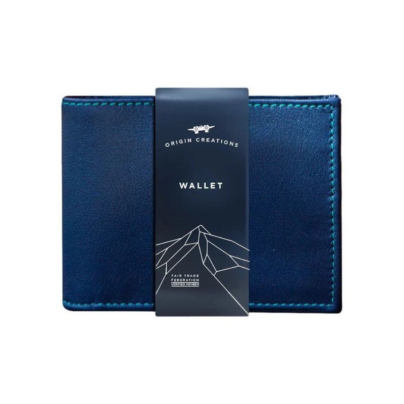 Origin Creations Artisan Leather Bi-Fold Wallet Deep Water Navy