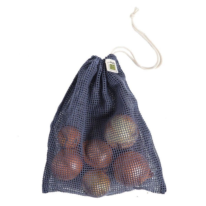 Ecobags Organic Cotton Medium Storm Blue Mesh Sack