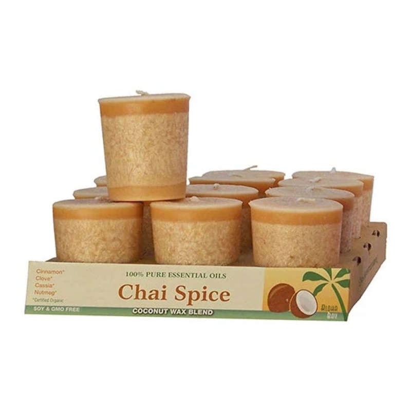Aloha Bay Light Brown Chai Spice Votive Candles 12-Pack