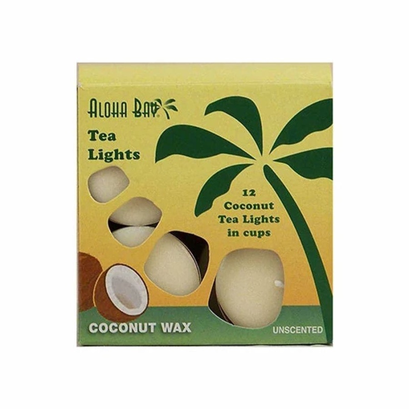 Aloha Bay Cream Unscented Tea Lights 12-Pack