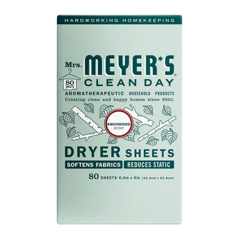 Mrs. Meyer's Clean Day Birchwood Laundry Dryer Sheets 80 Count