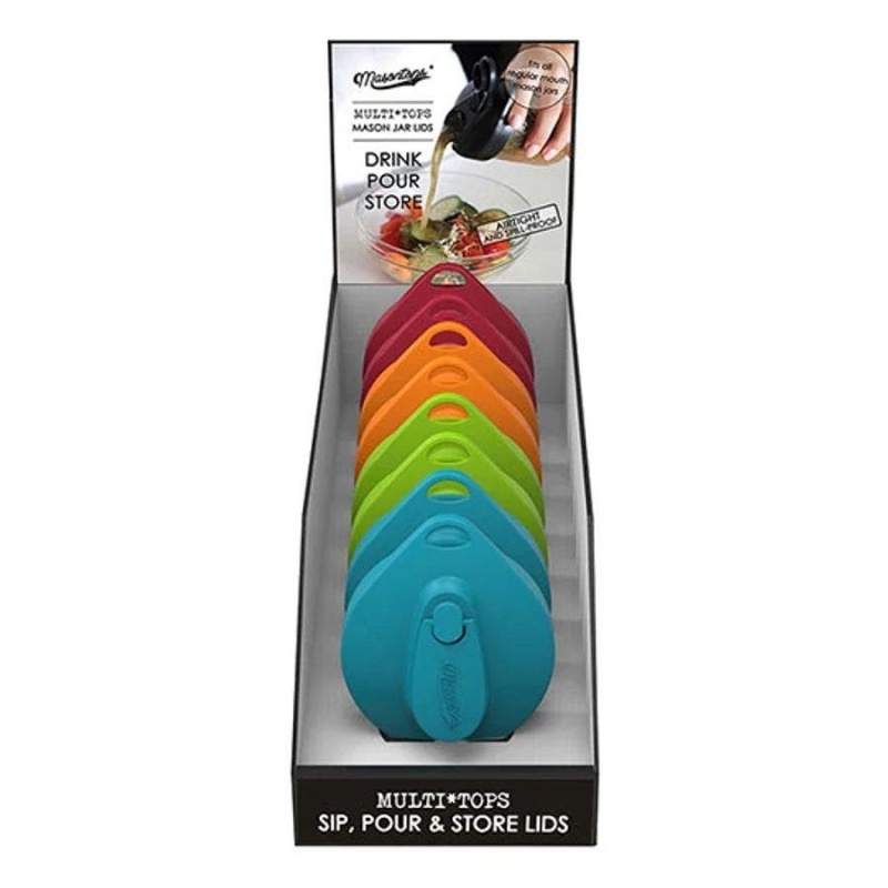 Masontops Assorted Regular Mouth Multi-Top Flip Cap Lids 8 Pack