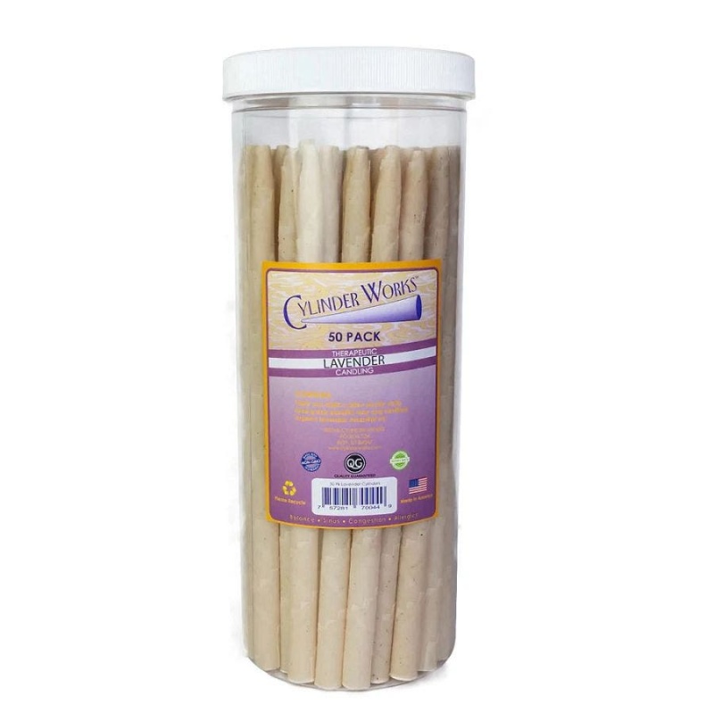 Cylinder Works Lavender Ear Candles 50-Pack