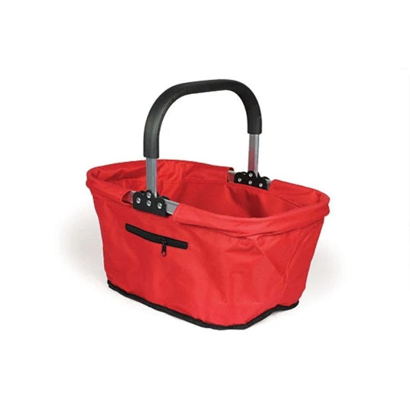 Red Collapsible Market Basket 17" X 11" X 9"