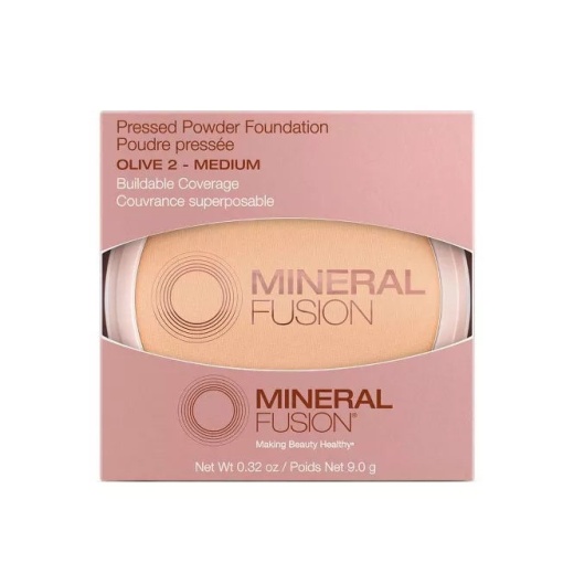 Mineral Fusion Olive 2 Medium Pressed Powder Foundation 0.32 Oz - Lightweight, Flawless Finish