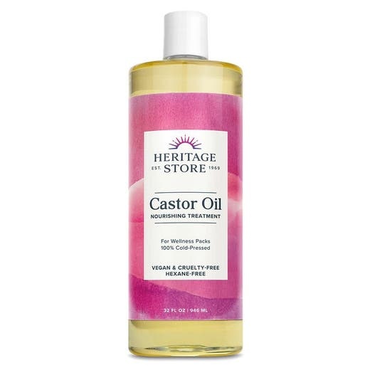 Heritage Store Castor Oil 32 Fl. Oz - Perfect for Hair and Skin Care