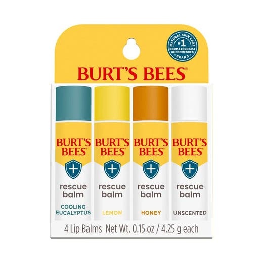 Burt's Bees Rescue Lip Balm - 4 Tubes (0.15 Oz.)