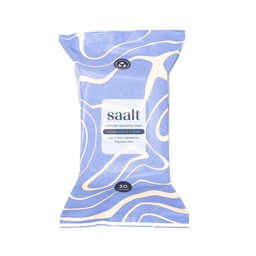 Saalt Biodegradable & Flushable Intimate Cleansing Wipes 30 Count
