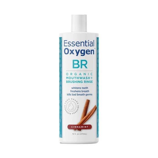 Essential Oxygen Organic Cinnamint Mouthwash + Brushing Rinse 16 Fl. Oz