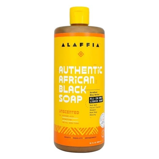 Alaffia Authentic African Black Soap Unscented All-In-One Soap 32 Fl. Oz