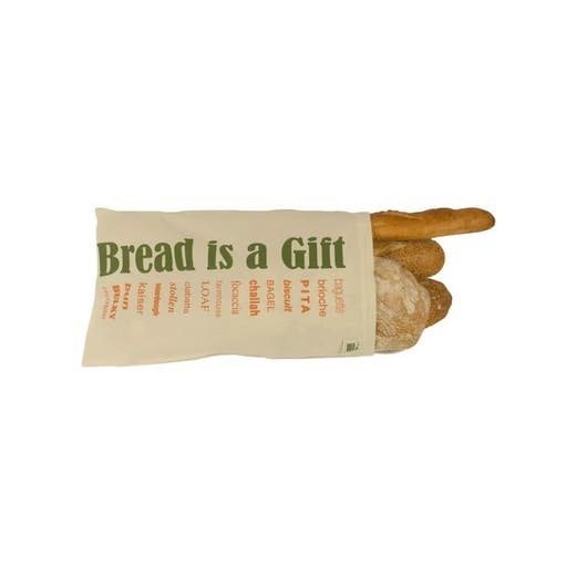 Ecobags Organic Cotton Bread Bag With Drawstring 11 1/2 X 18