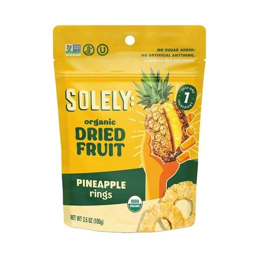 Solely Organic Dried Pineapple Rings 3.5 Oz