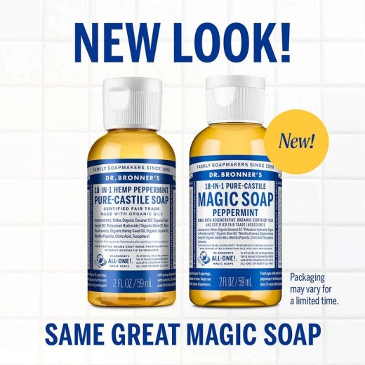 Dr. Bronner's 18-In-1 Peppermint Castile Soap 2 Fl. Oz