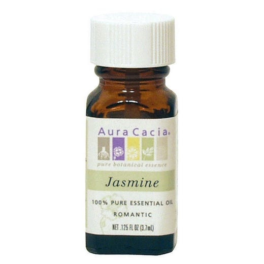 Aura Cacia Jasmine Absolute Essential Oil 0.125 Fl. Oz - Soothe and Inspire with Exotic Aroma