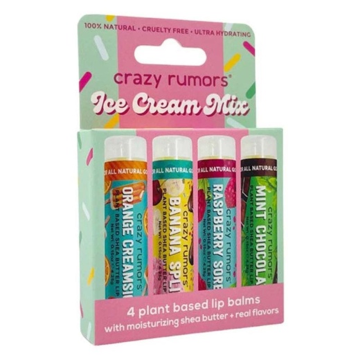 Crazy Rumors Ice Cream Mix Lip Balms 4 Pack