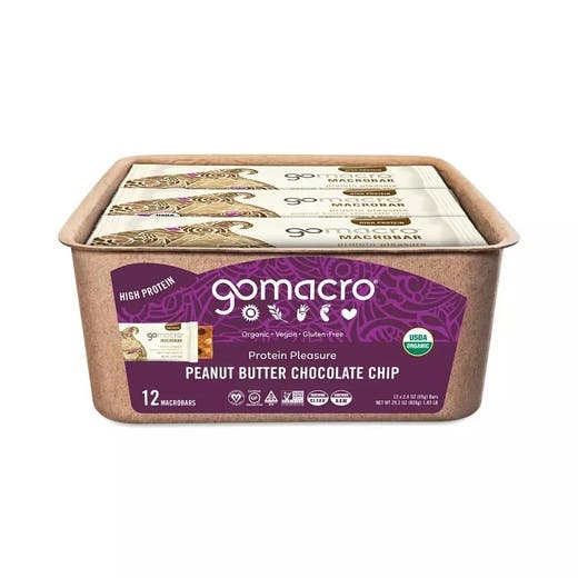 Gomacro Peanut Butter Chocolate Chip Macrobar 12 Pack - 2.4 Oz.
