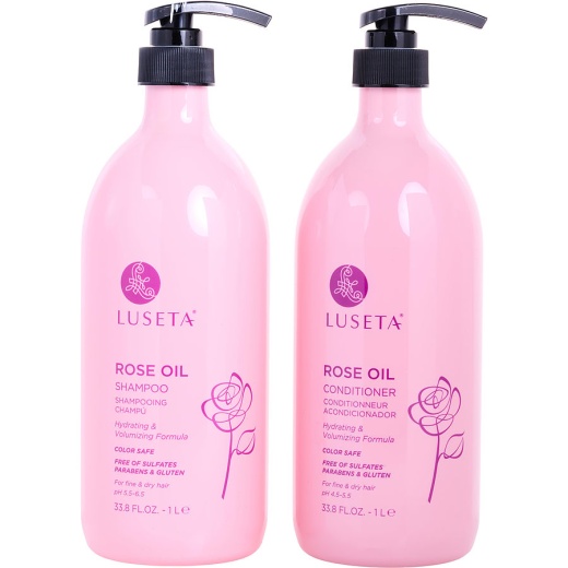 Luseta Rose Oil Shampoo and Conditioner Set 33.8 Oz