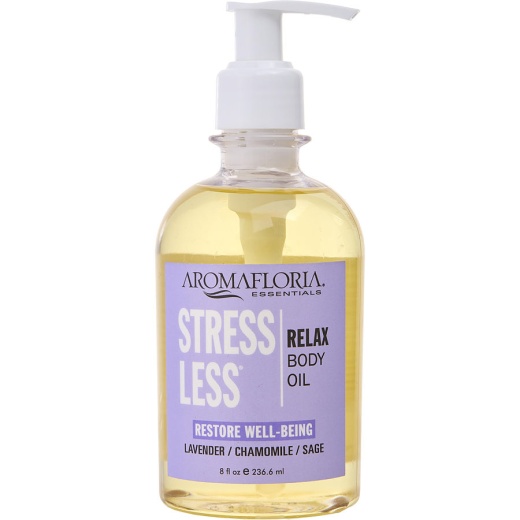 Aromafloria Stress Less Bath and Body Massage Oil 8 Oz