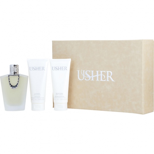 Usher by Usher Eau De Parfum Spray 3.4 Oz & Body Lotion 3.4 Oz & Body Wash 3.4 Oz Gift Set for Women
