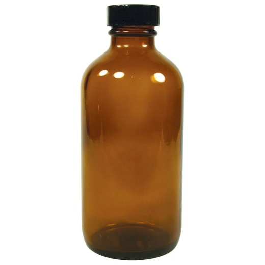 Amber Oil Bottle With Cap 8 Oz