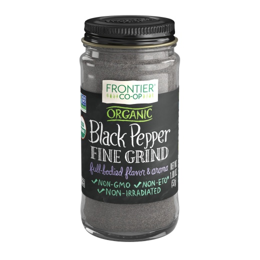 Frontier Co-Op Black Pepper, Fine Grind, Organic 1.80 Oz