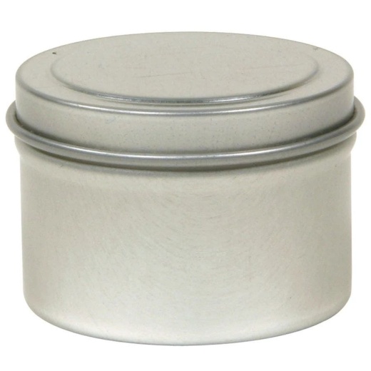 Round Metal Tin With Silver Finish 1 Oz